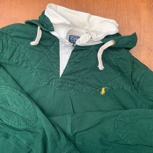 Mens Polo Rugby Shirt with hood